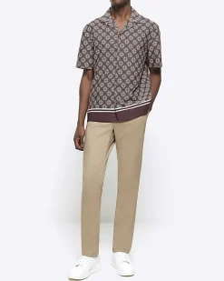 River Island regular fit geometric revere shirt< Shirts