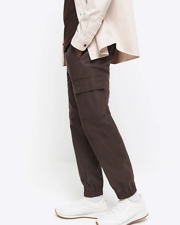 River Island regular fit seam cargo trousers< Trousers