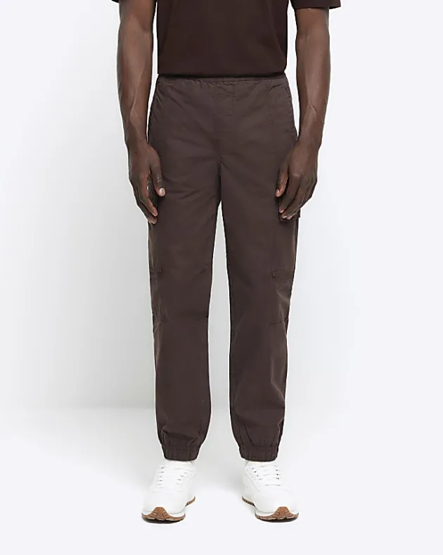 River Island regular fit seam cargo trousers< Trousers