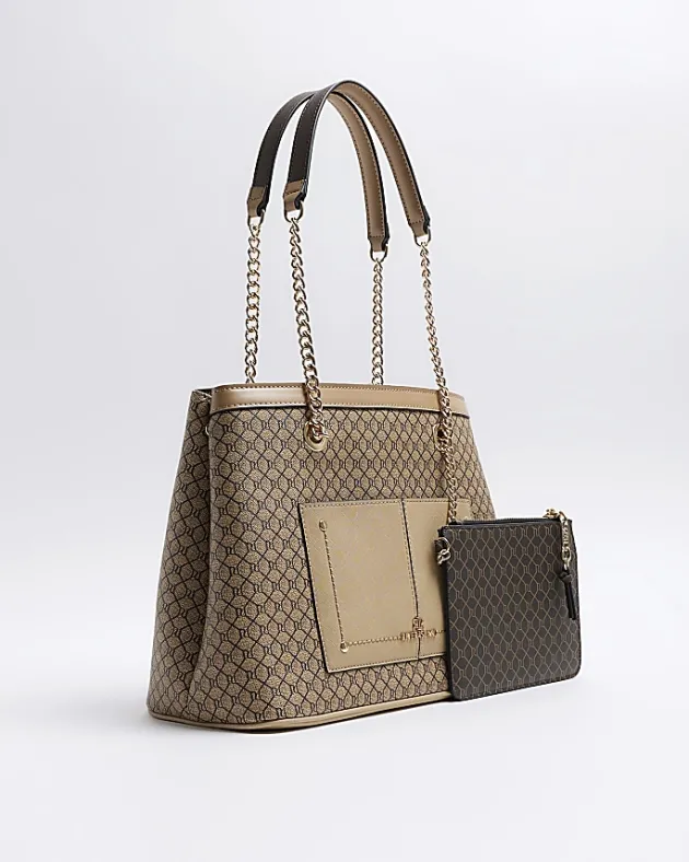 River Island RI monogram pocket tote bag< Bags, Purses & Luggage