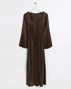 River Island satin belted slip midi dress< Dresses