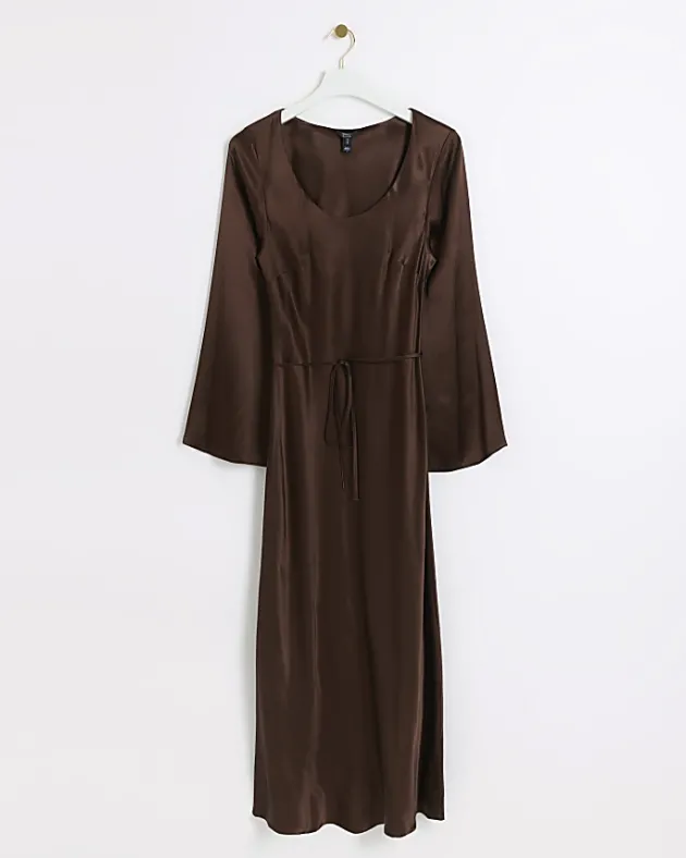 River Island satin belted slip midi dress< Dresses