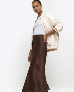 River Island satin midi skirt< Skirts