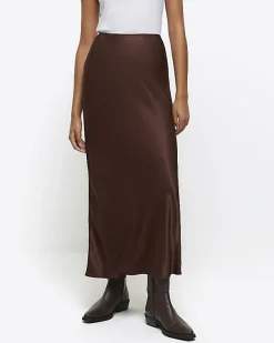 River Island satin midi skirt< Skirts