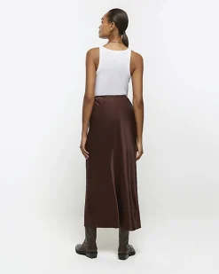 River Island satin midi skirt< Skirts