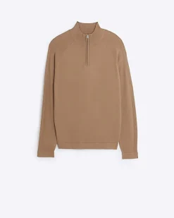 River Island slim fit knitted half zip jumper< Jumpers & Cardigans