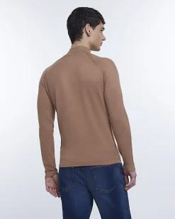 River Island slim fit knitted half zip jumper< Jumpers & Cardigans