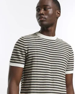 River Island slim fit stripe knitted t-shirt< Jumpers & Cardigans