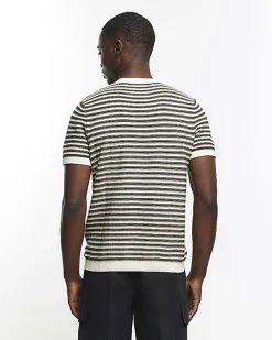 River Island slim fit stripe knitted t-shirt< Jumpers & Cardigans