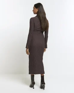 River Island Textured Midi Shirt Dress< Dresses