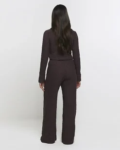 River Island textured wide leg trousers< Trousers