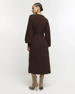 River Island tie waist sweatshirt midi dress< Dresses