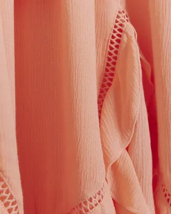 River Island Coral broderie plunge beach mini dress< Swimwear & Beachwear