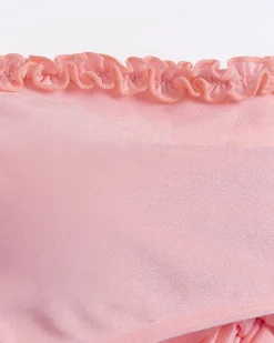 River Island Coral frill bandeau bikini top< Swimwear & Beachwear