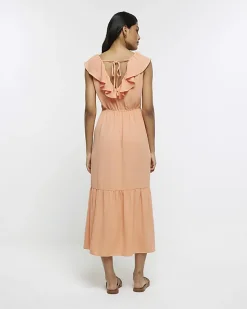 River Island Coral frill swing maxi dress< Dresses