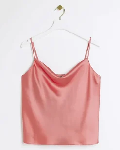River Island Coral satin cowl neck cami top< Co-ord Sets