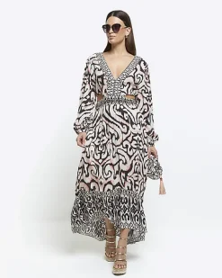 River Island abstract cut out beach maxi dress< Swimwear & Beachwear