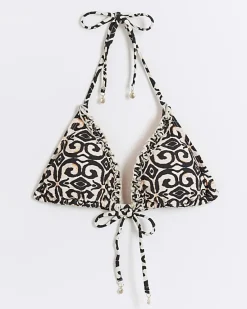 River Island abstract frill triangle bikini top< Swimwear & Beachwear