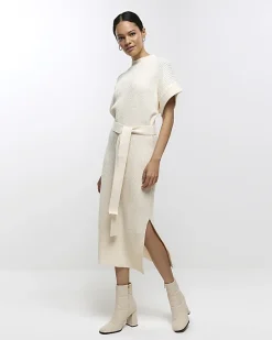 River Island belted high neck jumper midi dress< Dresses