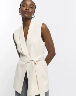 River Island Belted Longline Waistcoat< Suits & Tailoring