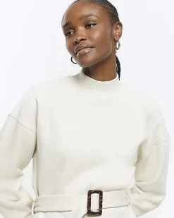 River Island Belted Sweatshirt Mini Dress< Dresses