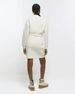 River Island Belted Sweatshirt Mini Dress< Dresses