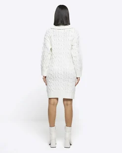 River Island cable knit pearl jumper mini dress< Dresses