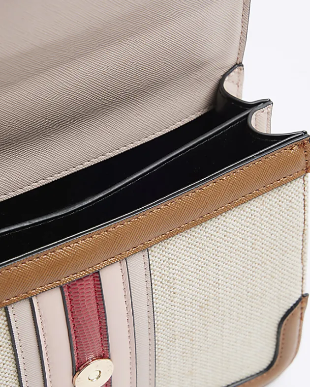 River Island canvas stripe chain cross body bag< Bags, Purses & Luggage