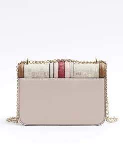 River Island canvas stripe chain cross body bag< Bags, Purses & Luggage