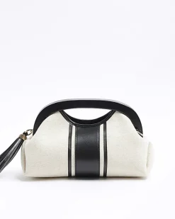 River Island canvas stripe clutch bag< Bags, Purses & Luggage
