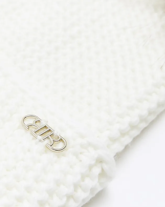 River Island double pom pom beanie< Accessories