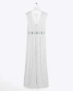 River Island embellished plunge jumpsuit< Swimwear & Beachwear