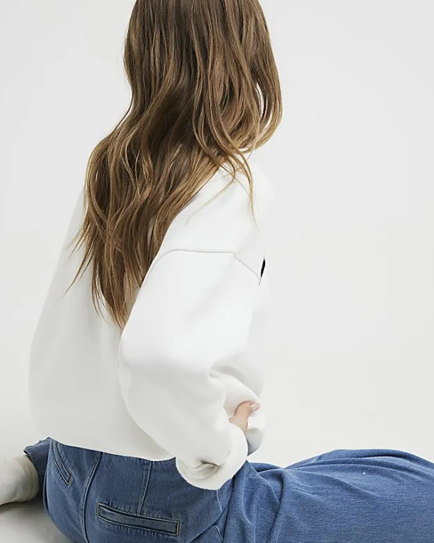 River Island embossed graphic sweatshirt< Loungewear
