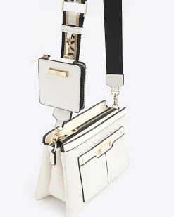 River Island embossed monogram cross body bag< Bags, Purses & Luggage