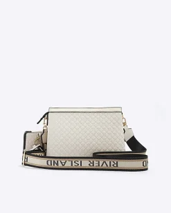 River Island embossed monogram cross body bag< Bags, Purses & Luggage
