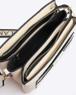 River Island embossed monogram cross body bag< Bags, Purses & Luggage