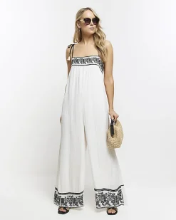 River Island embroidered bandeau jumpsuit< Swimwear & Beachwear