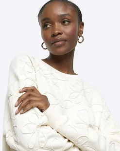 River Island embroidered floral sweatshirt< Loungewear