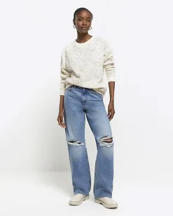 River Island embroidered floral sweatshirt< Loungewear