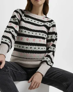 River Island floral fairisle maternity jumper< Maternity