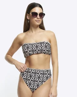 River Island high waisted abstract bikini bottoms< Swimwear & Beachwear