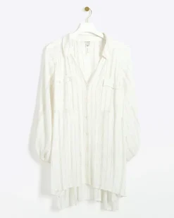 River Island metallic stripe beach shirt< Swimwear & Beachwear