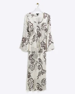 River Island satin floral belted slip midi dress< Dresses