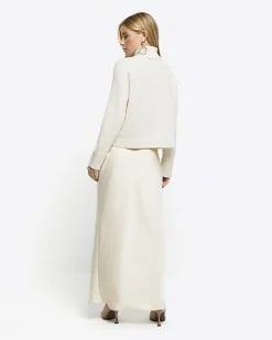 River Island satin high neck hybrid maxi dress< Dresses