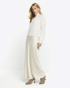 River Island satin high neck hybrid maxi dress< Dresses