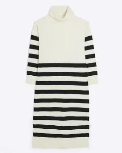 River Island stripe rolled neck jumper midi dress< Dresses