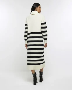 River Island stripe rolled neck jumper midi dress< Dresses