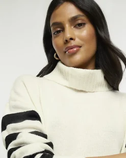 River Island stripe rolled neck jumper midi dress< Dresses