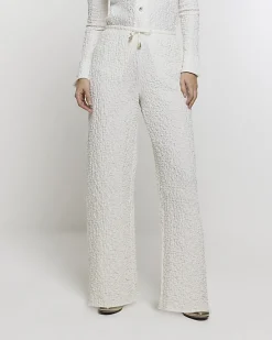 River Island textured wide leg trousers< Trousers