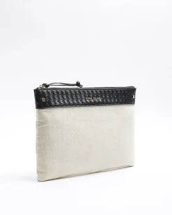River Island weave trim canvas pouchette bag< Bags, Purses & Luggage